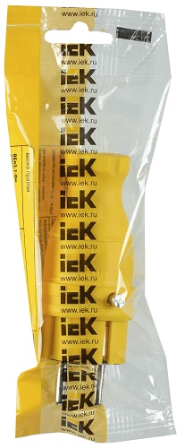 Вилка каучук прямая с/з IP44 (жёлтая) ОМЕГА IEK