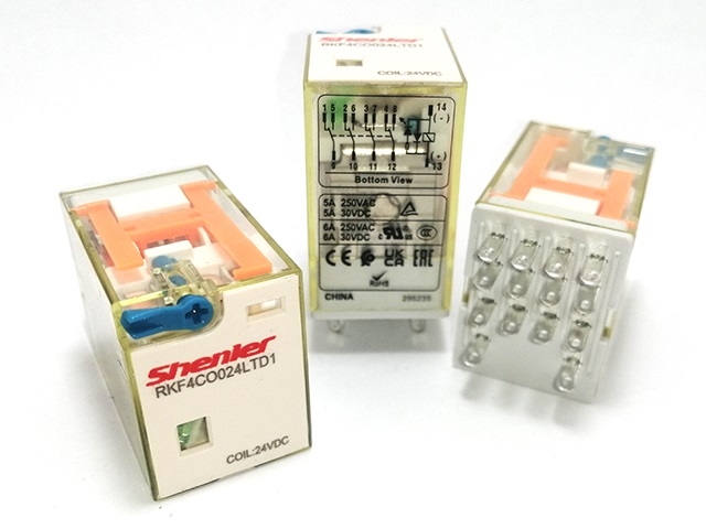 Реле промежуточное RKF4CO024LTD1A,4CO,6A(250VAC/30VDC), Shenler