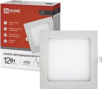 Панель LED квадратная SLP-eco 12Вт 230В  4000К 840Лм 171х171х23мм белая IP40