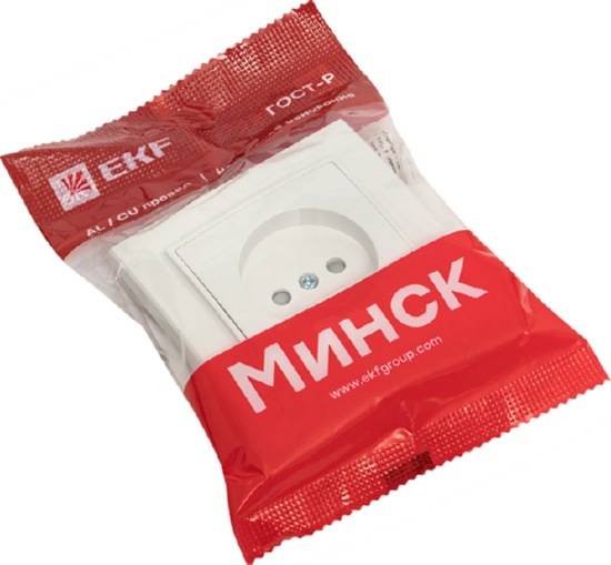 Розетка СП 1-я б/з с защ. шторками 10А 230В белая Basic Минск