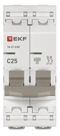 Автоматический выключатель ВА 47-63N C25/2 6кА Proxima EKF