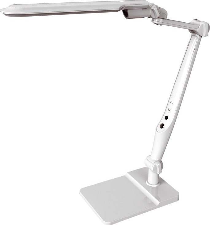 Cветильник настольный KD-831  C01 бел LED (10 Вт,230В, осн+струбц.,600 лм,сенс.рег.ярк и цвет.тем)