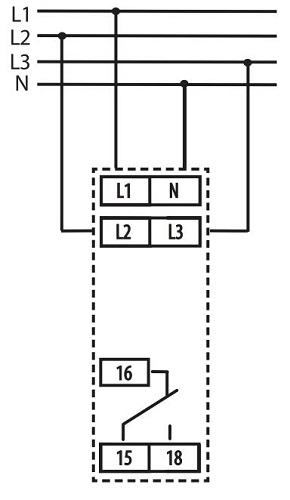 Реле контроля фаз и напряжения HRN-54N 3Ф