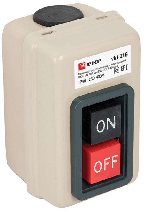 Выключатель кнопочный с блокировкой ВКИ-216 10А 3P IP40 EKF PROxima