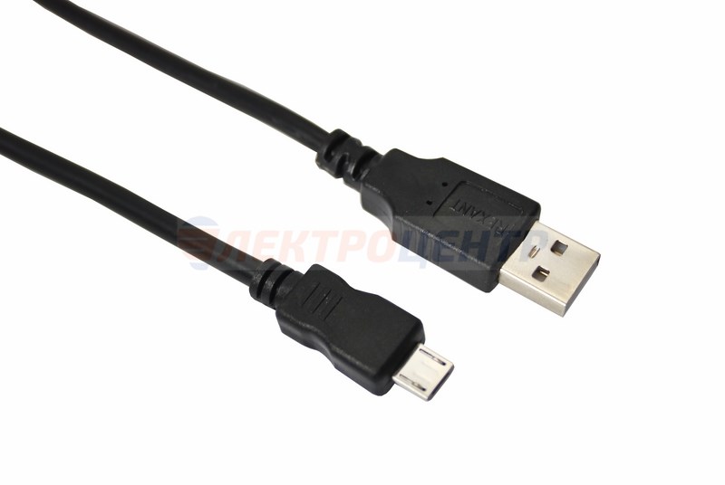 Шнур  micro USB (male) - USB-A (male)  1.8M  черный  REXANT
