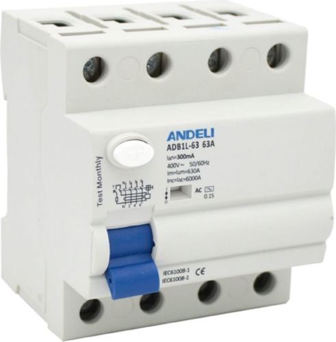 УЗО ADB1L-63 4P 32A 30mA тип AC 6kA
