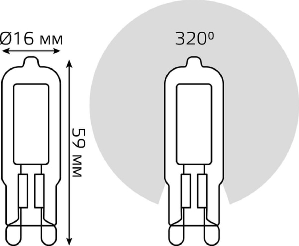 Лампа LED JCD G9 4100K 3.5Вт 260Лм Cтекло Gauss