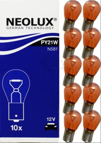 Лампа PY21W N581 21W 12V BAU15S 5XFS10 NEOLUX (только упаковками по 10шт)