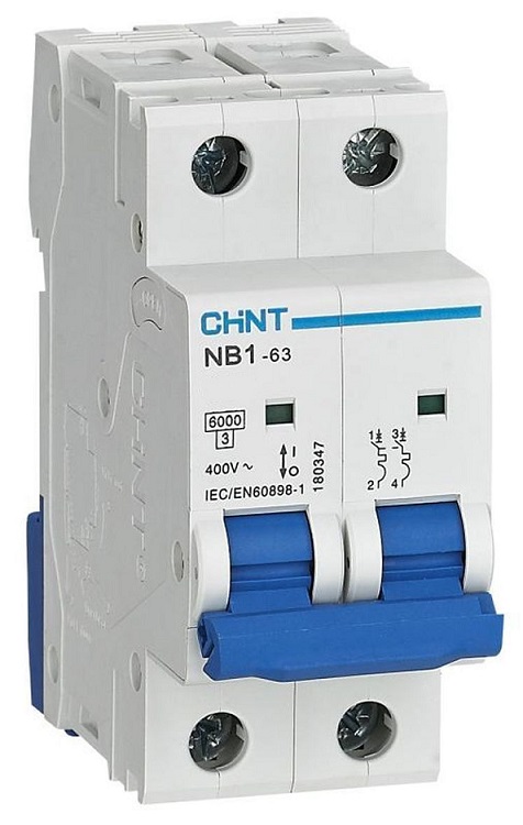Автоматический выключатель NB1-63 C2/2 6кА CHINT