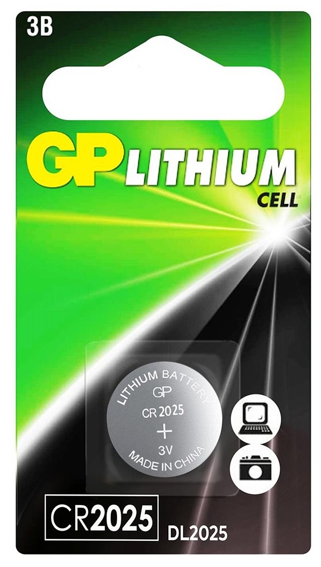 Элемент питания GP CR2025-2CRU1 Lithium, CR2025, BL1, блистер 1 шт.