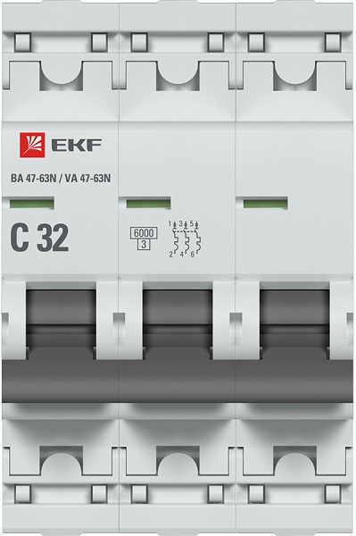 Автоматический выключатель ВА 47-63N C32/3 6кА Proxima EKF