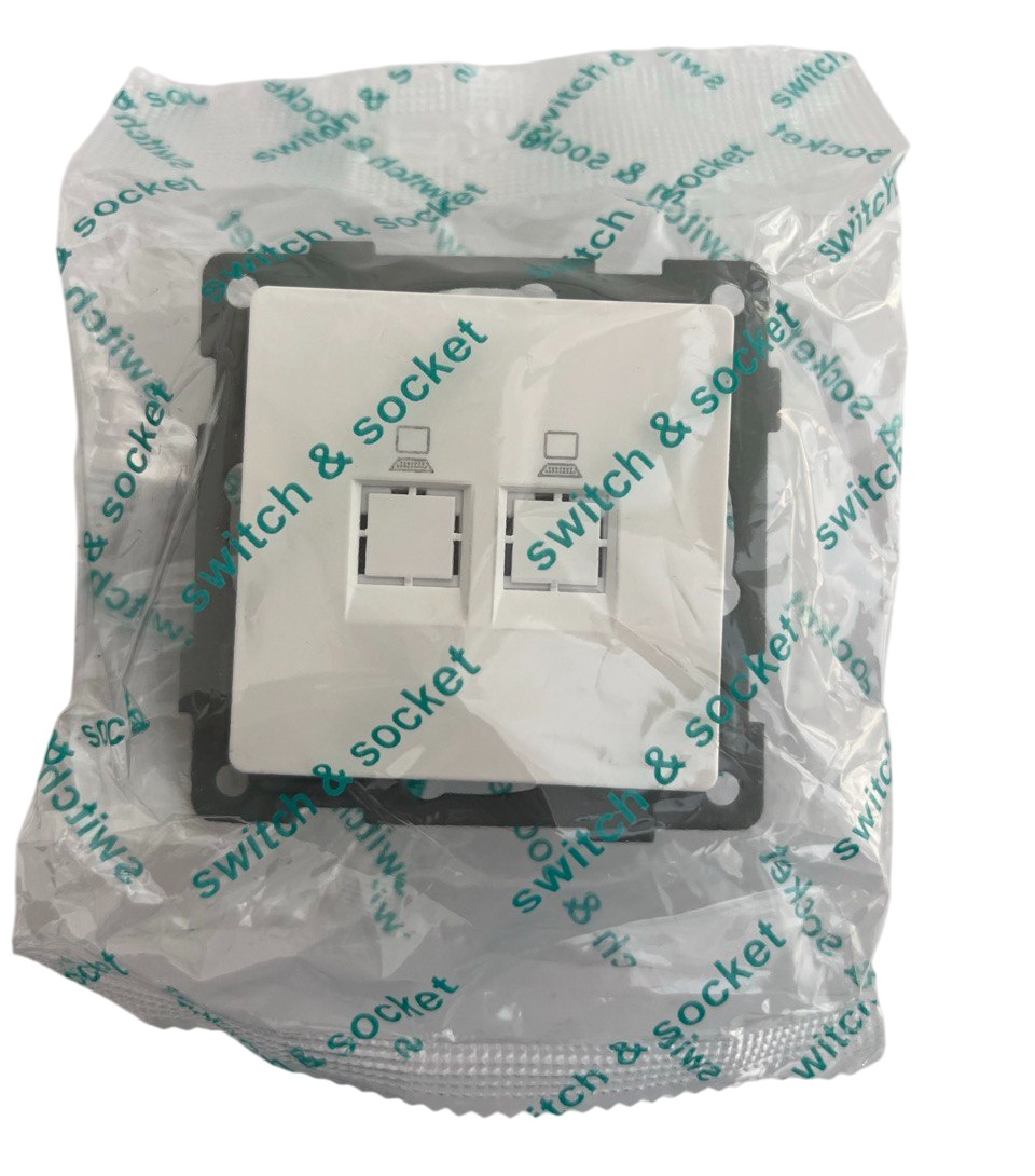 Розетка RJ45 (cat 5e) 2-я белая U1A-016-2 SoftTouch AWSPRODUCTS