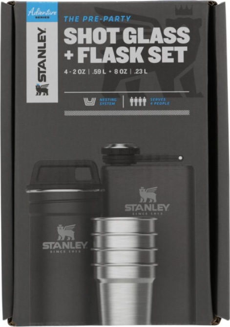 Набор стопок STANLEY Adventure 0,59ML c флягой 0,23Lчерный