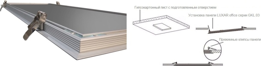 Крепление для LED панели в гипс