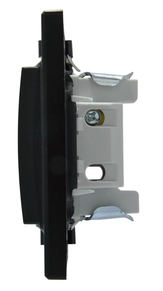 Выключатель 1-кл. с подсветкой чёрный SD-P1002B "Standard" AWSproducts