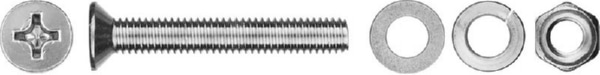 Винт М5*30 потай с гайкой и шайбой цинк (8 шт.) (Стройбат)
