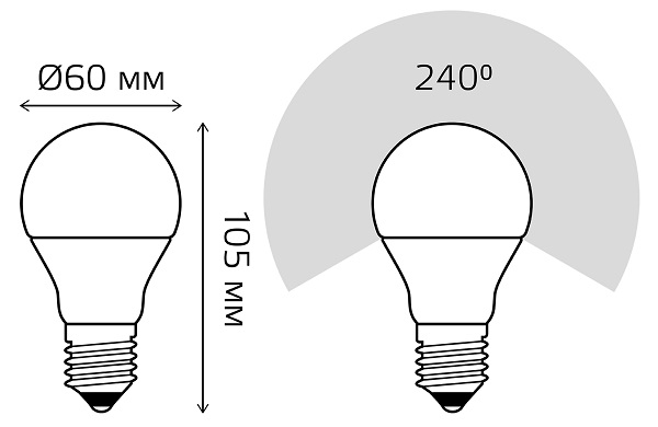 Лампа GAUSS LED A60 12W 1200lm 6500K E27 1/10/50