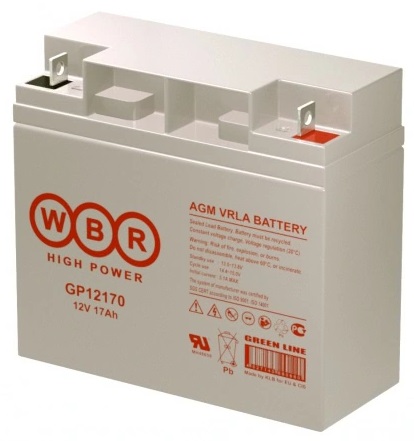 Аккумуляторная батарея WBR GP 12170 (12В 17Ач) 181x76x167