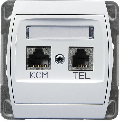 Розетка GPKT-J/K 394 компьютерно-телефонная (без рамки)