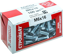 Болт М6*16 DIN933 цинк (100 шт.) (Стройбат)