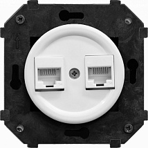 Механизм С/У розетки RJ-45 (2-я cat. 5e) Белый Bironi