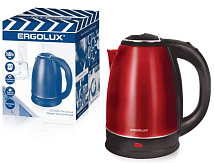 Чайник электрический красный ПРОМО 1.8л., 1600 Вт ERGOLUX ELX-KS05-C04 (нерж.сталь, 1.8л)***