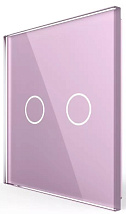 Панель 2кл сенсорного выключателя, цвет розовый, стекло
