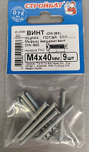 Винт М4*40 потай DIN 965 цинк (9 шт.) (Стройбат)