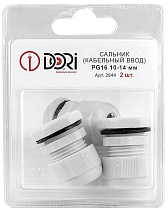 Кабельный ввод PG16 (10-14 мм) серый пластик (2 шт) IP54 (DORI)