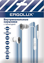 Наушники вакумные с мик ERGOLUX ELX-WHP02P-C01 ПРОМО (Наушники вакумные с микрофоном проводные, 3.5м
