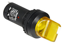 Переключатель, 2 положения с фиксацией, с подсветкой, LED, NO+NC, 220V, желтый (SB7-CK2565-220V)