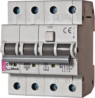 АВДТ KZS-4M C25/0.03 3+N, 30мА, тип АC, 6кА ETI