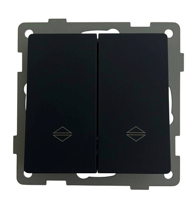 Выключатель жалюзи 2-кл. чёрный U2B-019 SoftTouch "Uno" AWSproducts