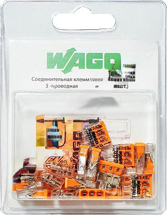 Клемма 3 отверстия 0,5-2,5 (уп. -  20 шт.) (СМК 2273-203) (DORI)