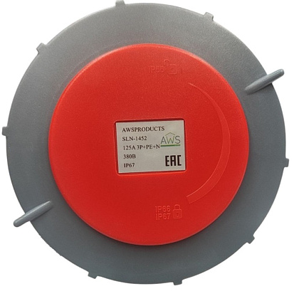 Розетка стационарная 125A 5п (3P+PE+N) SLN-1452 IP67, 380В, AWSPRODUCTS