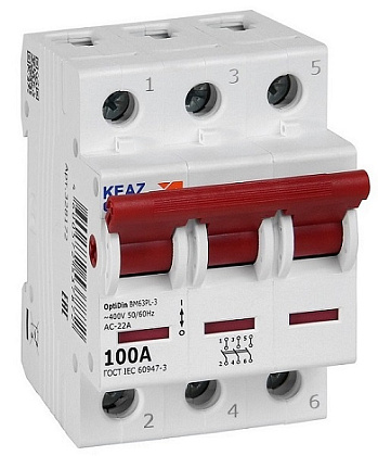 Выключатель нагрузки модульный OptiDin BM63PL-3100-УХЛ3 (ВМ63PL) КЭАЗ 328172