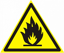 Наклейка знак пожарной безопасности «Пожароопасно» 150х150х150 мм REXANT, 55-0020