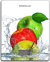 Весы кухонные белые яблоки (до 5 кг, 195*142 мм) ERGOLUX ELX-SK02-С01