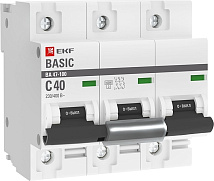 Автоматический выключатель ВА 47-100 3P  40A (C) 10кА 400В Basic