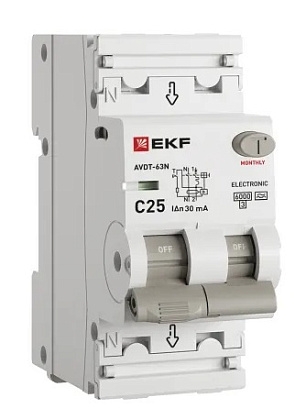 АВДТ-63N C25/1+N 30мА, тип А, 6кА PROXIMA EKF