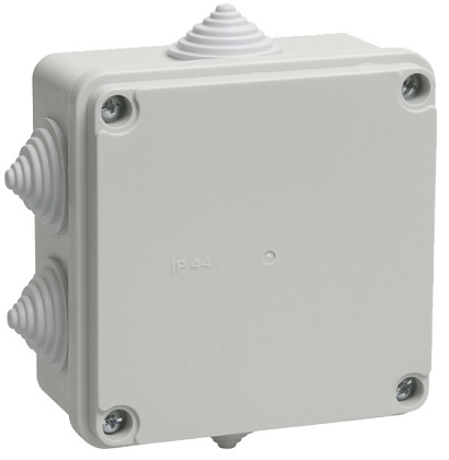 Коробка распред. о/п 100х100х56 IP44 СЕРАЯ 6 сальников КМ41233 IEK (48)
