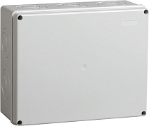 Коробка КМ41271 распаячная для о/п 240х195х90 мм IP44 (RAL7035, кабельные вводы 5 шт)