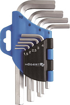 Набор шестигранных Г-образных ключей  1,5-10 мм, 9 шт. HOEGERT