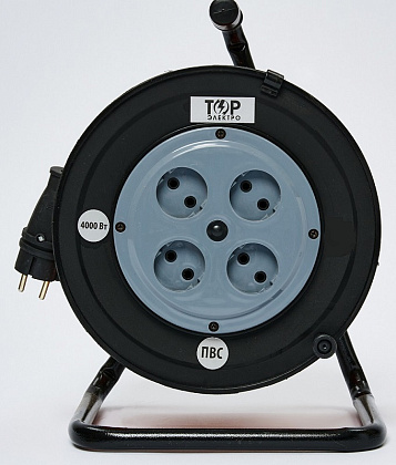 Удлинитель на катушке 4гн. 40м б/з ПВС ТОР