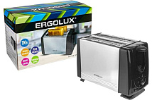 Тостер электрический черный 700Вт, 220-240В, нерж. сталь ERGOLUX ELX-ET03-C72