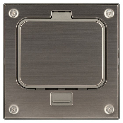 Люки ОФИС 18-6001-03 IP66 в бетон с розеткой защёлка серый ЭРА