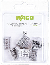 Клемма 8 отверстий 0,5-2,5 (уп. -  6 шт.) (СМК 2273-208) (DORI)