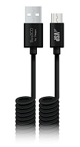 Дата-кабель USB-micro USB; 2А;2м; витой, черный Borasco