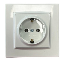 Розетка 1-я с/з белая SD-P1011W AWSPRODUCTS