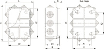 Коробка распред. о/п 150х110х70 IP44 СЕРАЯ 10 сальников КМ41241 IEK (30)